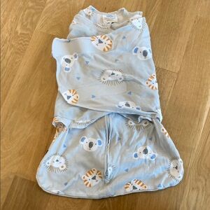 Baby Halo Velcro Blue Animal Print Pajamas
